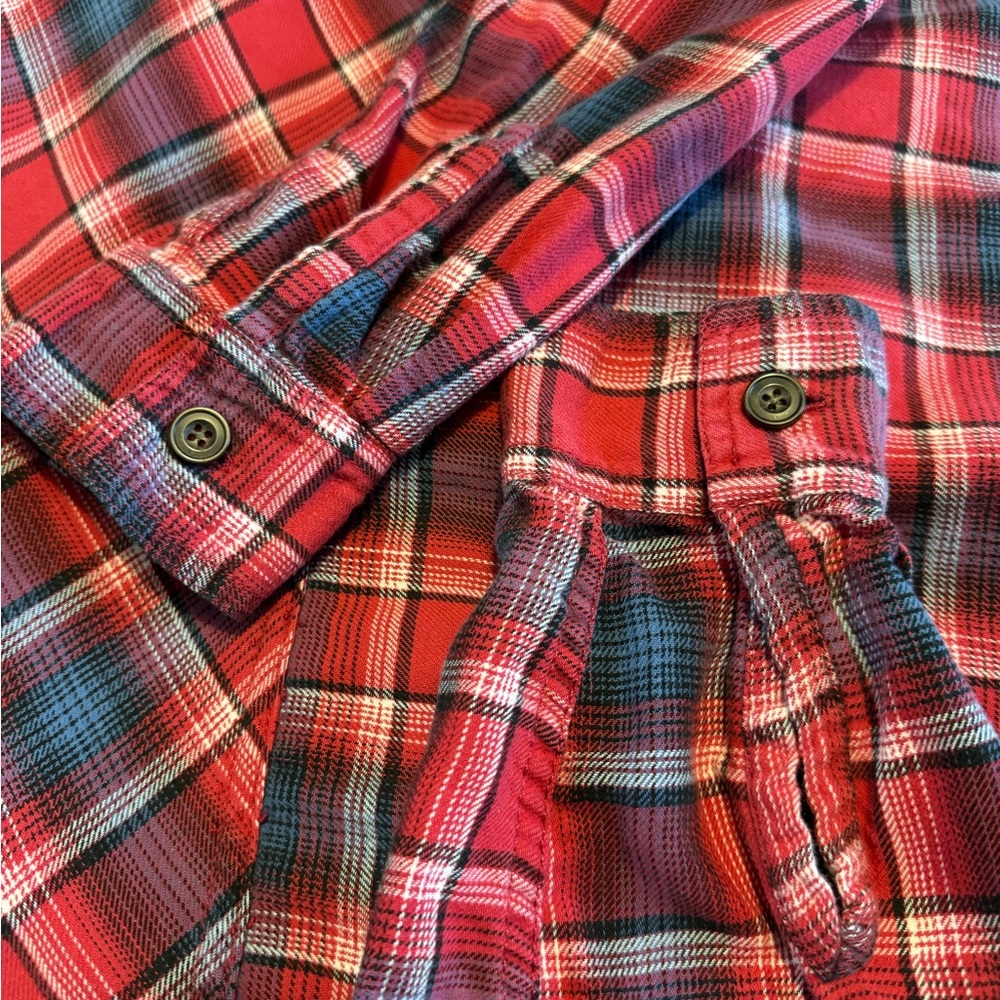 Levi's Flannel Shirt, Red and Blue Plaid
